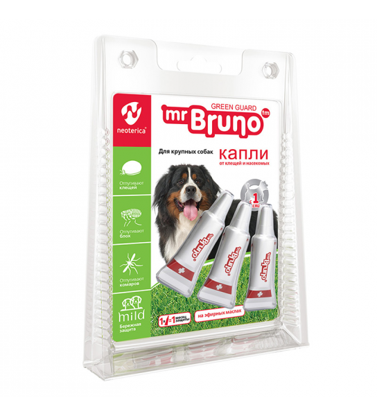 Mr.Bruno Капли репеллентные для крупных собак, 3 шт. товары для ...